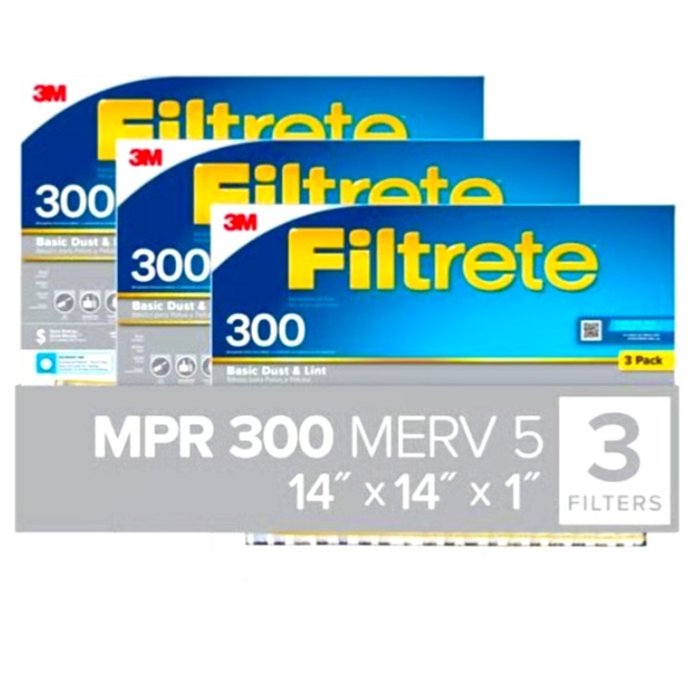 3M Filtrete 300 Basic Dust and Lint Electrostatic Air Filter (3 ct)